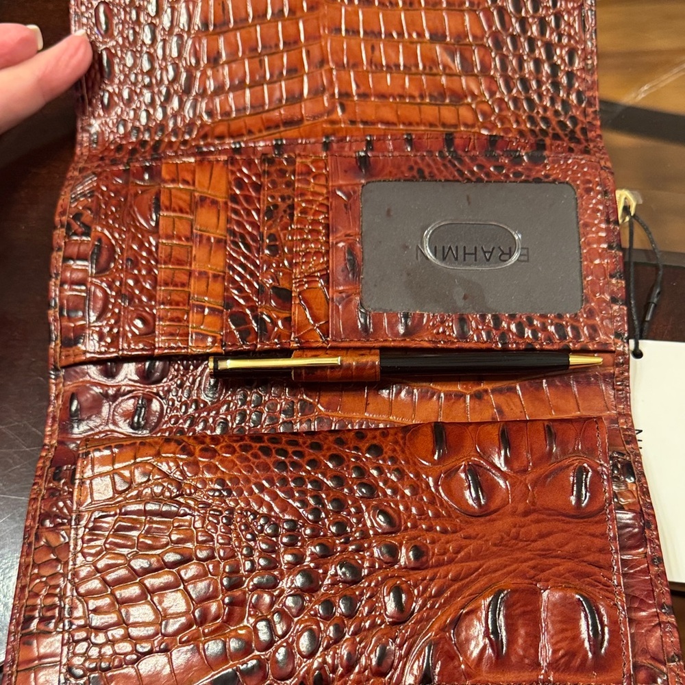 Brahmin Brown Crocodile Embossed Wallet - Picture 3 of 5